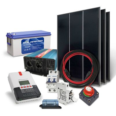 Solární ostrovní set SOLARFAM 540Wp, 12V, baterie 200Ah, měnič 230VAC 2000W
