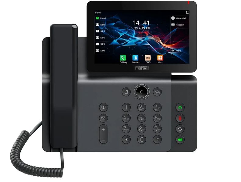 Fanvil V66 SIP telefon, 7" bar.disp., WiFi, BT, dual Gbit, PoE, H.264
