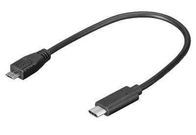 PremiumCord adaptér USB-C - microUSB 2.0, 0,2m