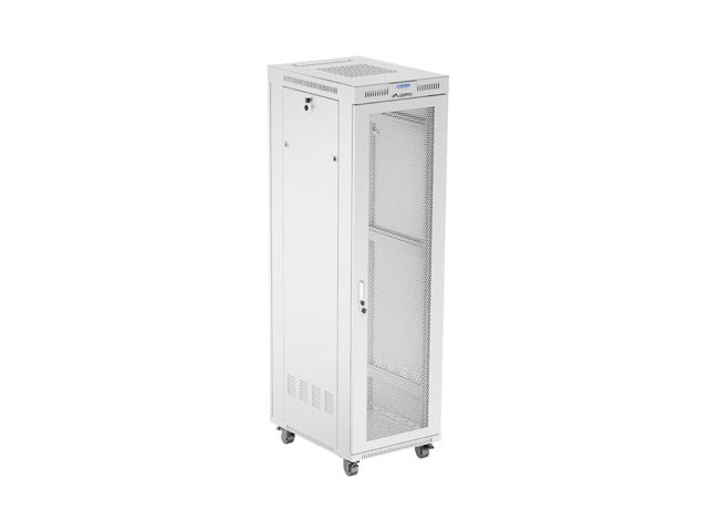 19" Volně stojící racková skříň 42U 600X800 šedá s perforovanými dveřmi lanberg (ploché balení)