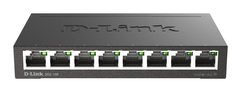 D-Link DGS-108 kovový 8-port 10/100/1000 Switch