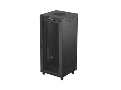 19" Volně stojící racková skříň 37U 800X800 černá lcd perforovaná dvířka lanberg (ploché balení)