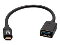USB kabel - USB typ A (F) do USB-C (M) - USB 3.2 Gen 1 - 30 V - 15 cm - lisovaný - černá