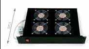 19" horiz.vent.j.4xVent.-220V/92W termost.2U černá
