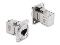 Delock D-Type Module - Modul - úhel 90° - montáž na panel - CAT 6a - RJ-45 - stríbrná