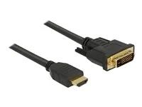 Kabel adaptéru - DVI-D s piny (male) do HDMI s piny (male) - 5 m - trojnásobně stíněný - černá - křídlové šrouby
