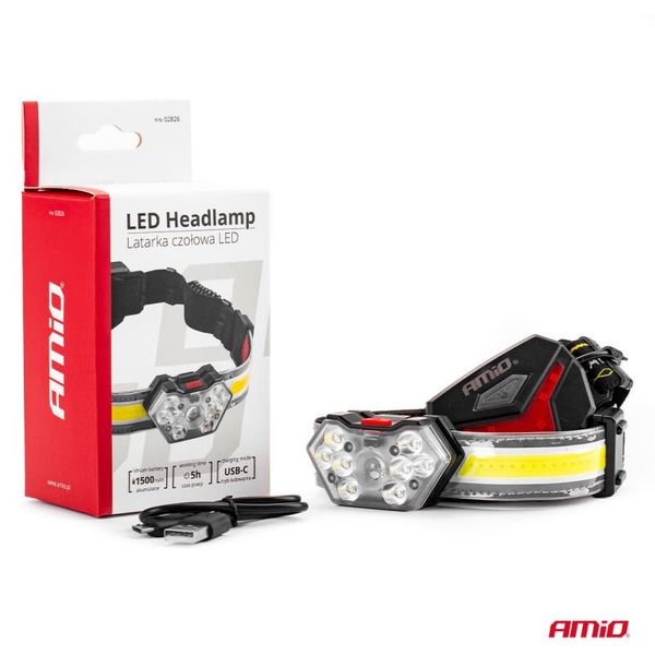 AMIO LH04, LED nabíjecí čelovka, IP44