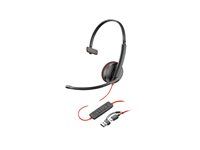 Blackwire 3200 Series - náhlavní souprava - náhlavní - kabelové - USB-C - černá - Certified for Skype for Business, Cisco Jabber Certified, certifikováno Avaya, certifikováno UC