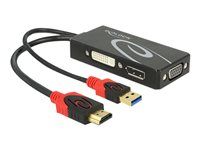 Nástroj pro převod videa - HDMI - DVI, DisplayPort, VGA - černá - maloobchod