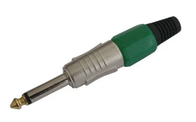Konektor Jack 6,3 mono kovový zelený