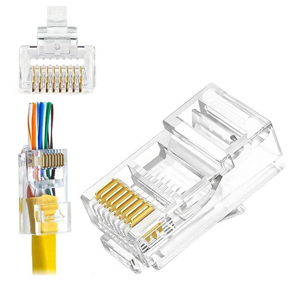 W-Star Konektor UTP RJ45EZ Cat5e 1000ks 3U pozlacený 5SLD pass through RJ45EZC5T
