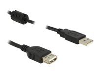 Prodlužovací šňůra USB - USB (F) do USB (M) - USB 2.0 - 50 cm - lisovaný - černá