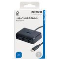 DELTACO USBC-HUB203, USB Type C Hub 4x USB A