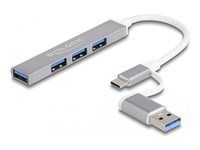 4 Port Slim USB Hub with USB Type-C  or