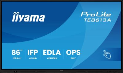 86" iiyama TE8613A-B2AG:IPS,4K,40P,USB-C,EDLA