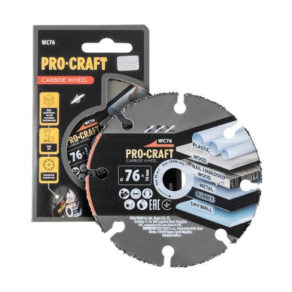 Karbidový řezný kotouč 76 mm PROCRAFT WC76