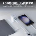 INTENSO W65ACIC GaN, USB-A/C, Nabíječka, 65W, bílá