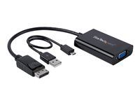 StarTech DisplayPort to VGA Adapter with Audio - 1920x1200 - DP to VGA Converter for Your VGA Monitor or Display (DP2VGAA) - Adaptér DisplayPort / VGA - DisplayPort (M) do HD-15 (VGA), mini jack, Micro-USB typ B (pouze napájení) (F) - DisplayPort 1.2 - 18.4 m - aktivní, podpora 1920 x 1200 (WUXGA) - cerná - pro P/N: DK30CH2DEP, DK30CH2DEPUE, TB32DP14, TB32DP2T, TB3DK2DHV, TB3DK2DHVUE, TB3DKDPMAWUE