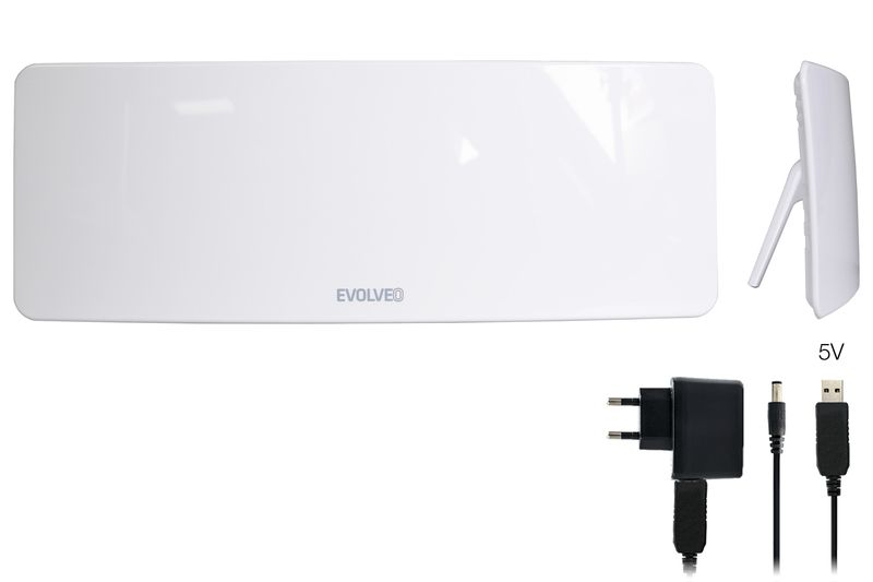 EVOLVEO Xany 1, 230/5V, aktivní pokojová anténa DAB+/DVB-T2,  filtr LTE,4G,5G