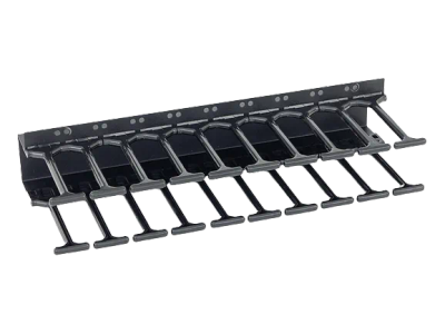 19" vyvaz.panel 47U Hřeben,dvouřadý černý 12cm trn