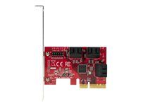 PCI Express to SATA Converter - Řadič úložiště - SATA 6Gb/s - nízký profil - PCIe 3.0 x4 - červená