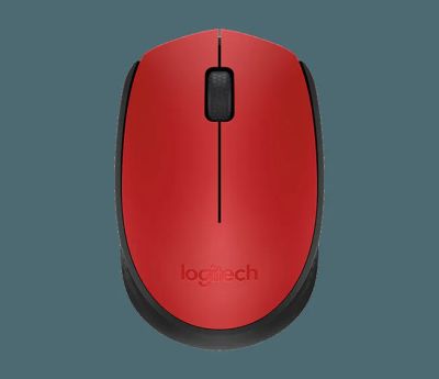 Logitech M171/Kancelářská/Optická/1 000 DPI/Bezdrátová USB/Černá-červená