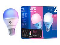 LED žárovka - tvar: A60 - E27 - 9 W (ekvivalentní 70 W) - třída E - několikabarevné/teplé na studené bílé světlo - 1500-9000 K - bílá (balení 2)