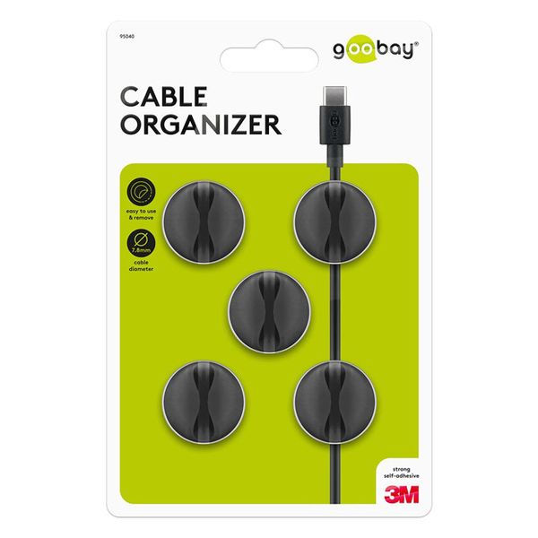 Organizér na kabely GOOBAY 95040 5 ks Black