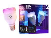 LED žárovka - tvar: A60 - E27 - 11.5 W (ekvivalentní 80 W) - třída F - několikabarevné/teplé na studené bílé světlo - 1500-9000 K - bílá (balení 2)