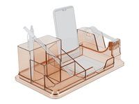 Pořadač na stůl - plast - transparent brown