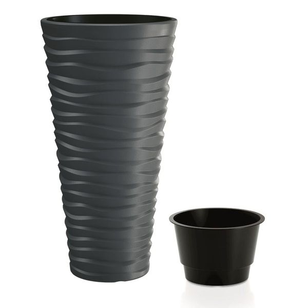 Květináč SAND SLIM antracit 29,6cm