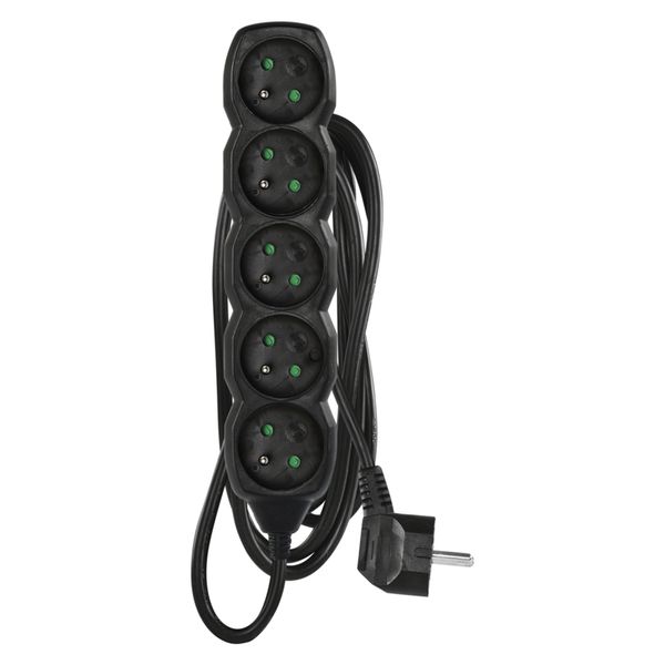 EMOS prodlužovací přívod, černý, 5z/3m, 1,0mm
