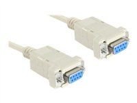 Null modem kabel - DB-9 (F) do DB-9 (F) - 3 m - šedá