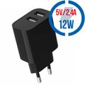 GEMBIRD TA-UC-2A12-01, Nabíječka, 2x USB-A, 12W, černá