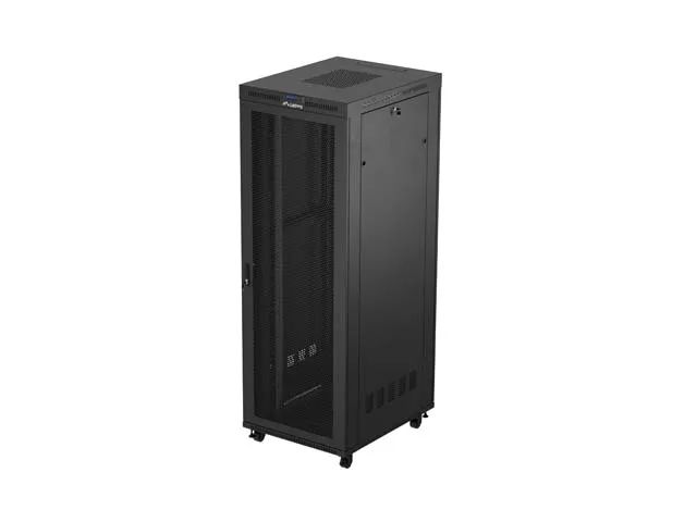19" Volně stojící racková skříň 47u/800x1000 (flat pack) se síťovými dveřmi lcd černá lanberg V2