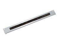 19" průchozí panel 1U s kartáčem černý RAL9005