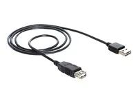 Prodlužovací šňůra USB - USB (F) do USB (M) - 1 m - černá