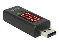 USB metr pro měření elektrického napětí a proudu - USB typu A - černá