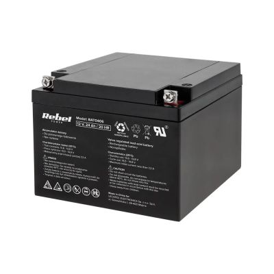 Baterie olověná 12V 24Ah REBEL BAT0406