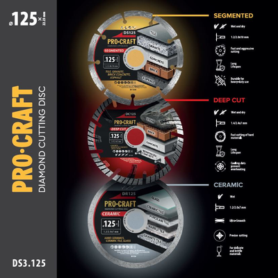 Sada diamantových kotoučů PROCRAFT DS3.125 3ks