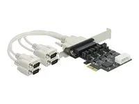 Sériový adaptér - PCIe 2.0 nízký profil - RS-232 x 4 - černá
