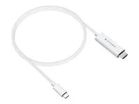 Kabel adaptéru - USB-C s piny (male) do HDMI s piny (male) - 2.5 m - bílá - podpora 4K60Hz, podpora režimu DP Alt