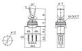 Přepínač páčkový 2pol./3pin ON-OFF 12 V DC prosv. zelený