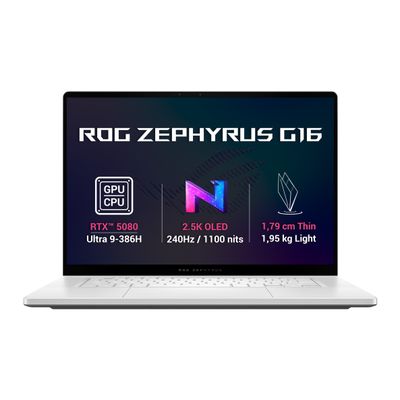 ASUS ROG Zephyrus G16/GU606AW-TB010WZ/U9-386H/16"/2560x1600/32GB/1TB/RTX 5080/W11H/White/2R