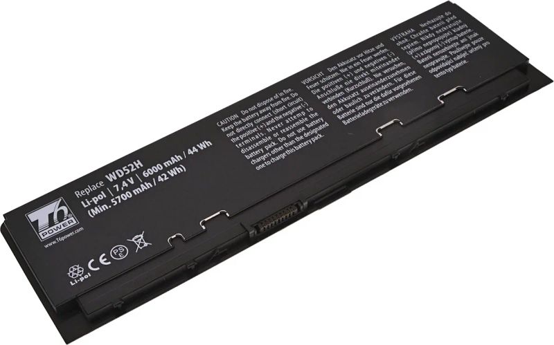 Baterie T6 Power pro Dell Latitude E7240, E7250, 6000mAh, 44Wh, 4cell, Li-pol