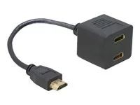 HDMI adaptér - HDMI s piny (male) do HDMI se zdířkami (female) - 20 cm