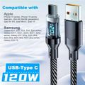 MEGATECH Kabel USB-A/USB-C, Displ, 120W, 1m, černý
