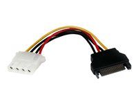 StarTech 6in SATA to LP4 Power Cable Adapter - F/M - Power adapter - SATA power (M) to 4 pin internal power (F) - 5.9 in - black - LP4SATAFM6IN - Adaptér napájení - SATA napájení (M) do 4 pinové interní napájení (F) - 15 cm - cerná - pro P/N: 25S22M2NGFFR, HSB225S3R, S322M225R, SAT2M2NGFF25, SAT32MSAT257, SATSASBP425