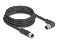 M12 Cable L-coded 4 pin male right angle