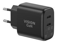 Vision - Sítový adaptér - 65 Watt - 4.05 A - 2 výstupní konektory (USB-C) - Certifikace MFI - Evropa